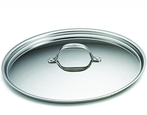TableCraft CW7014L 12 Diameter Stainless Steel Tri-Ply Lid for CW7010 Models, Replacement Part, Induction Ready, Dishwasher Safe, 2.5 Height, Fits Standard Gastronorm Sizes, NSF Approved