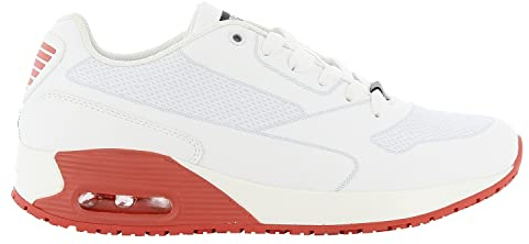 Oxypas Sport, arbetssko ela, antistatisk (ESD) lädersneakers för kvinnor. i många färger, Vit fuchsia, 39 EU