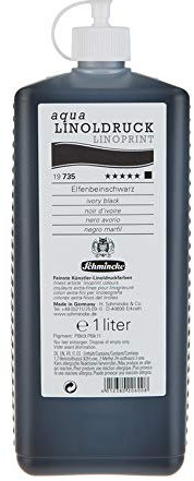 Schmincke – aqua-LINOLDRUCK - feinste Linoldruck-Farben, Elfenbeinschwarz - 1000 ml