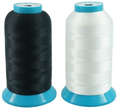 New brothread 2er Set (Schwarz+Weiß) 5000M (5500Y) Stickerei Spulen Gewinde Polyester Maschinen Stickgarn Unterfaden für Stickmaschine und Nähmaschine