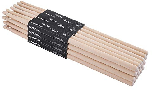 Suwimut 12 Pairs 5A Drum Sticks, Classic Maple Wood Drumsticks for Adults Kids and Beginners, Oval Wood Tip Drum Sticks for Jazz Drums Electronic Drums Musical Instrument Percussion
