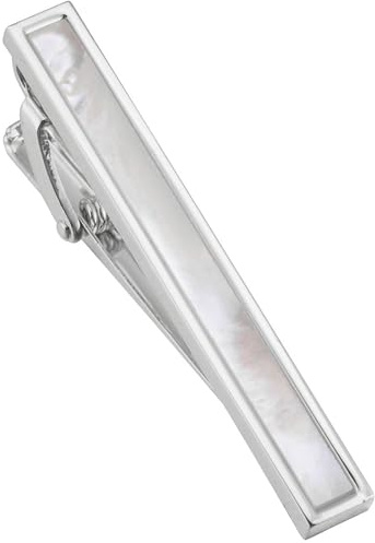 Jonwo Épingles à cravate et boutons de manchette en nacre de 4,5 cm - Pour homme - Argenté et doré - Pour mariage, chemise, fête, anniversaire, 4.5cm, laiton, Nacre
