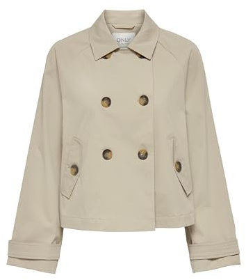 Only ONLAPRIL Short Trenchcoat Otw Noos, Trench Donna, Oxford Tan, XL