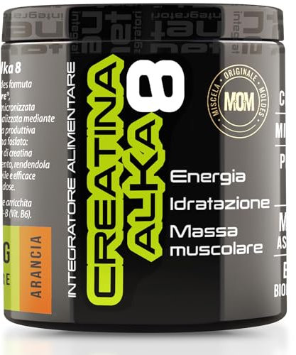 NET Integratori CREATINA ALKA 8-200g Arancia - Creatina Monoidrata Micronizzata Clonapure - Pre-Post Workout, Rapida Produzione Energetica, Contrasta Fatica e Massimizza la Crescita Muscolare