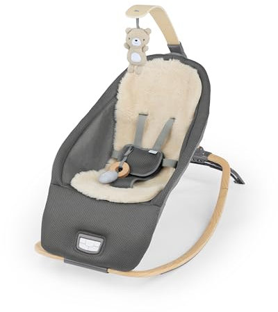 Ingenuity Every Season Babywippe & Babyschaukel, Musik, Vibration, Holz-Spielbogen, 2 Spielzeuge, kühle/wärmende Stoffe, 0–30 Monate – Wesley
