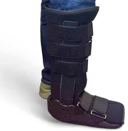 BODYTONIX Walker Fracture Boot - Long Knee Length Ankle Support Boot Brace for Sprained Ankle, Post-Op Recovery and Fractures | Right or Left Foot (Large 9-12)