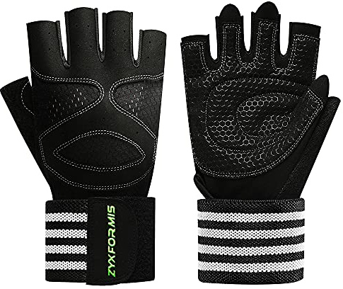 Zyxformis fitnesshandskar, träningshandskar med handledsstöd för kvinnor och män, halkfria ventilerande tyngdlyftningshandskar för gym, cykling, träning