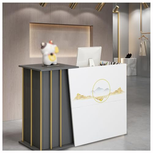 SPXMQSS Empfangstheke Kosmetikstudio, Empfangstresen mit Schubladen, Bürotheke Rezeption Tisch, Rezeptionstheke Mit GroßEm Stauraum, Rezeption, Laden-Theke, Verkaufstheke