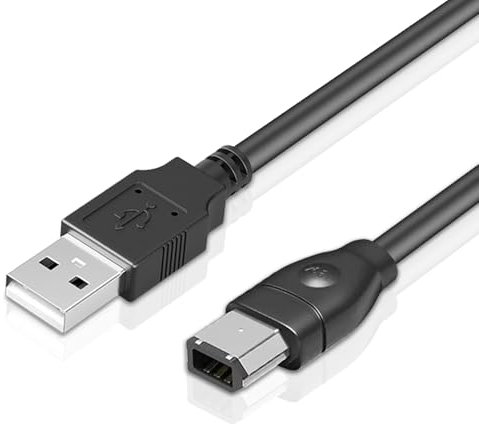 La Brodée Firewire to USB Adapter Cable, 1.8M FireWire Cables IEEE 1394 6 Pin Male to USB2.0 Male Converter Firewire 400 1394-a to USB A Connector Cable for Printer Digital Camera Scanner Hard Disk
