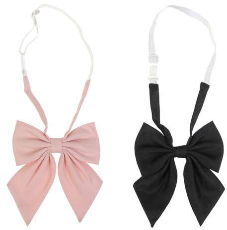 NiceYnn Pré-noué Nœud Papillon Réglable pour Femme Rose/Noir