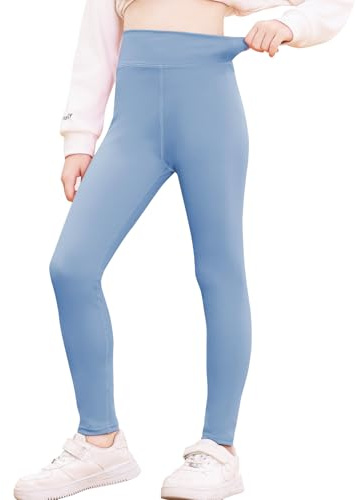 BALAYSIER Sportbyxor, flickor, barn, sportleggings, hög midja, elastiska sportleggings, flickor, yogabyxor, barn