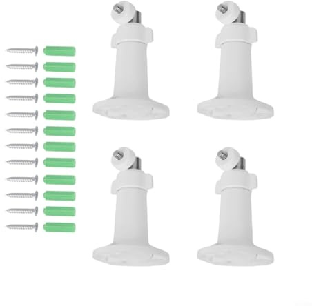 Soporte de pared para cámara anillo, 4 juegos de soporte de pared ajustable con rotación de 360° e inclinación de 90° para una instalación segura en paredes o techos, monitoreo de seguridad en el