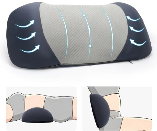 KANGBES Lumbar Support Cushion for Bed, Memory Foam Back Bolster Cushion | Back Support Pillow For Sleeping, Lower Back Pain Relief, Ergonomic Lumbar Bolster, For Office Chair & Car Seat