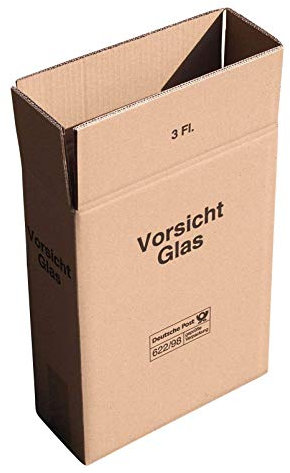 10 x 3er Weinkarton Versandkarton 2-wellig für 3 Flaschen UPS und DHL geprüft