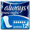 Always Maxi Serviettes Hygiéniques, ProFresh Night, 12 Serviettes Sans Ailettes, Flux Très Abondants Nuit, Cœur Ultra Absorbant et Neutralisation des Odeurs