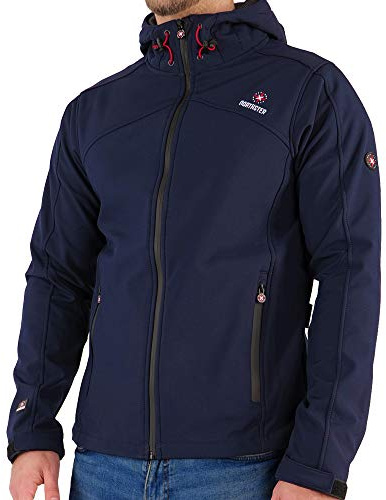 Northster Chaqueta Softshell para hombre, para exteriores, chaqueta de transición, chaqueta de ocio, chaqueta funcional, azul marino, XXL