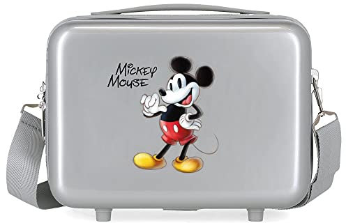 Trousse da toilette Disney 100 Mickey Joyful Adattabile Grigio 29x21x15 cm ABS rigido 9,14 L 0,63 kg