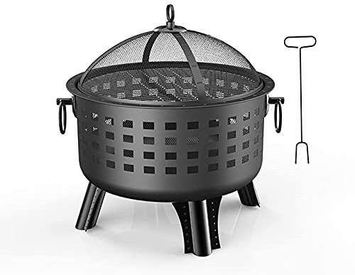 ZAANU Hinterhof-Terrassen-Gartenkamin Holzfeuerstelle Außenheizungen 2-in-1-Kamin