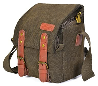 AFGRAPHIC Retro brun kanvas kamera axelväska vattentät stöldsäker sling väska crossbody väska för Hasselblad X1D II 50C 50MP medelformat spegellös kamera med XCD 45 mm f/4,0 P-lins, Brun, Axelväska