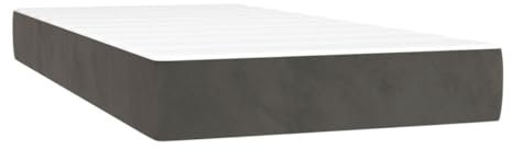 vidaXL Taschenfederkernmatratze Dunkelgrau 100x200x20 cm Samt