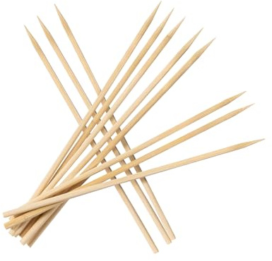 DaTpuik Bamboo Skewers 6 Inch - 100 Pack Natural Wooden Skewers for Grilling, Kabobs, and Appetizers, Mini Skewer Sticks for Fruit & BBQ & Party (Φ=4mm)