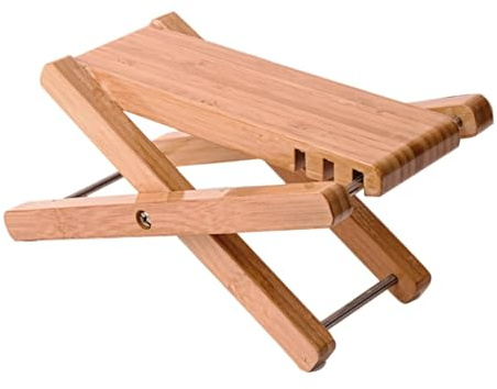 Taburete plegable de madera para guitarra, altura ajustable para tocar guitarra clásica y acústica