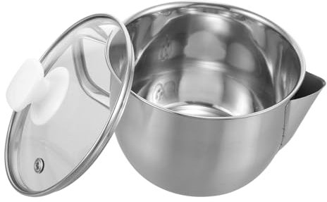 CONGARTENO Olla Inoxidable Con Tapa y Filtro De Olla Pequeña Para y Grasa Herramienta De Cocina Para Mamás y Chefs