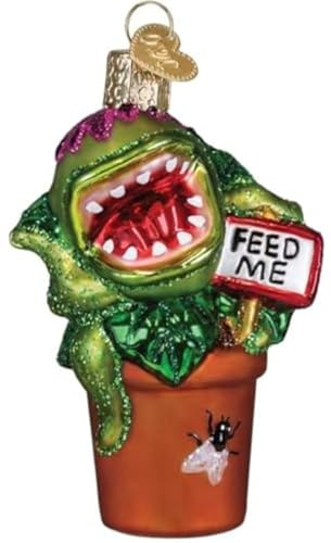 Old World Christmas Venus Fly Trap Glass Blown Ornament for Christmas Tree, Handcrafted Holiday Decoration, Garden Collection