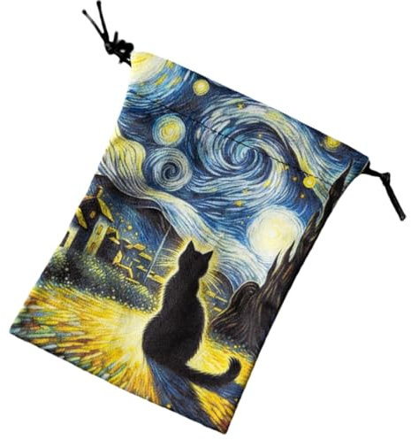 Tarot-Aufbewahrungstasche, Würfelbeutel mit Kordelzug, Samt-Schmuckhalter, weiches Schutzfutter, leichtes tragbares Design, 13 x 18 cm, für Spielkarten, Tarot-Enthusiasten, Reisen, mehrfarbig, A,