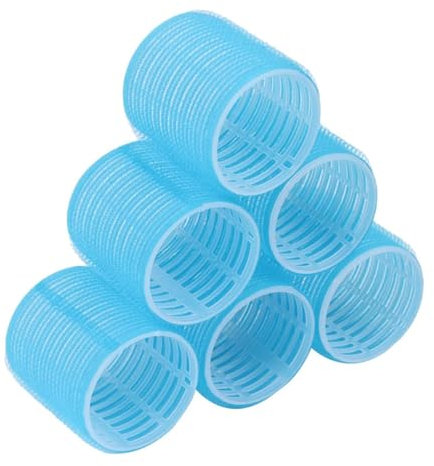 Rullo per capelli, 6 pezzi/confezione di strumenti for lo styling, bigodini for capelli senza calore, autoadesivi, for salone, dimensioni jumbo, bigodini adesivi for capelli(Blue)