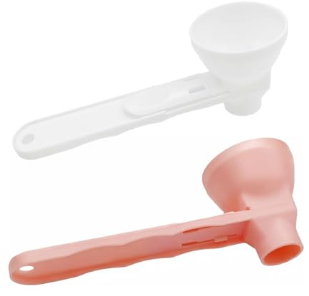 2 cucchiai dosatori, cucchiaio Scoop, misurino in polvere con funzione imbuto per polvere, latte in polvere, integratore alimentare, imbuto scooper, porzionatore in polvere, a prova di perdite (bianco