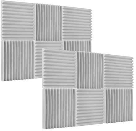 RiToEasysports Pannelli in Schiuma Acustica Studio, Confezione 24 Pannelli Fonoassorbenti per un Ambiente di Ascolto Eccellente, Grigio Scuro (12PCS)