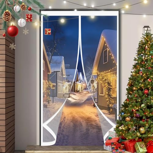 Rideau de Porte à Isolation Thermique 140 x 210 cm Coupe-Vent, Protection Contre Le Froid, Isolation Thermique de Porte D'Hiver pour Salon, Chambre Chauffante, A