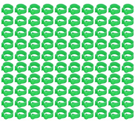 Yechiry Fournitures pour Pigeons, 100 Pièces, Anneaux D'identification en Plastique Léger, Faciles à Utiliser pour le Soin des Pigeons, 8mm (GREEN)