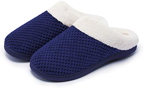 Kuako Inverno Pantofole Donna Peluche Ciabatte Caldo Comode Scarpe da Casa Antiscivolo Memoria Schiuma Pantofole Interno Esterno