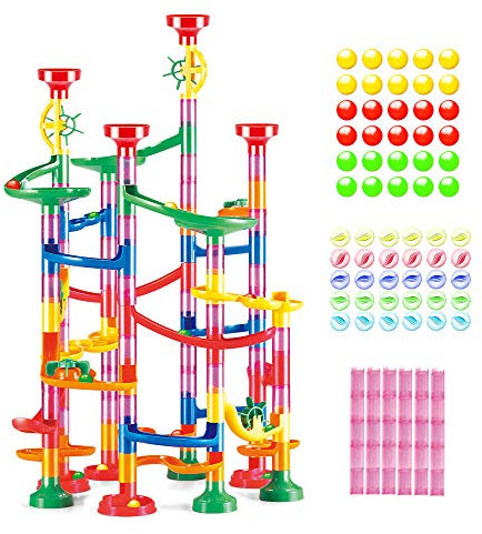 WEofferwhatYOUwant Murmelbahn Set – 169-Teilige Kugelbahn und Turm Spiel für Kinder 3-8+ Jahre – Kreatives Mint Labyrinth Konstruktionsspielzeug – Lernbausteine für Lernen und Spielen