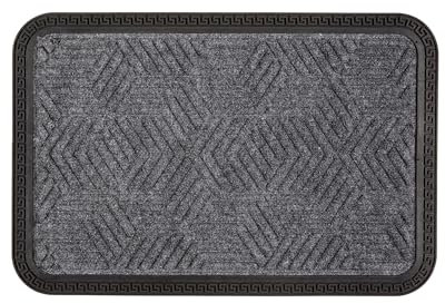 Fußmatte Außen & Innen - 50x80 cm - Grau Muster - Sauberlauf Türmatte rutschfest - Schmutzfangmatte sehr strapazierfähig - Fussmatte aussen Stufen