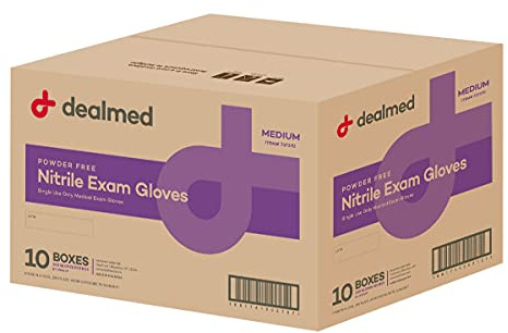 Dealmed Medical Exam Gloves – 2000 Count Medium Nitrile Gloves, Disposable Non-Irritating Latex Free, Multi-Purpose Use for a First Aid Kit and Medical Facilities