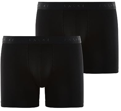 FALKE Herren Boxershorts Daily Comfort Multipack M Bx Baumwolle atmungsaktiv 2 Stück, Schwarz Black 3000, L