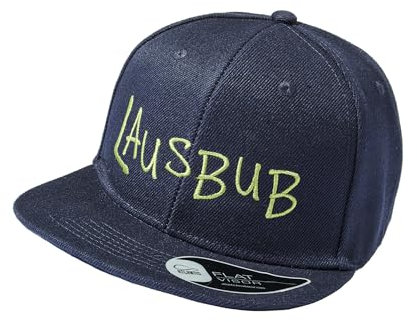 Baddery Kinder Cap : Lausbub - Kappe Jungs Cappy Jungen Sport Mütze (One Size - Navy)