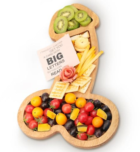 Jiulory Planche à fromage, charcuterie, assiette fantaisie en bois massif pour pendaison de crémaillère, enterrement de vie de jeune fille, fiançailles