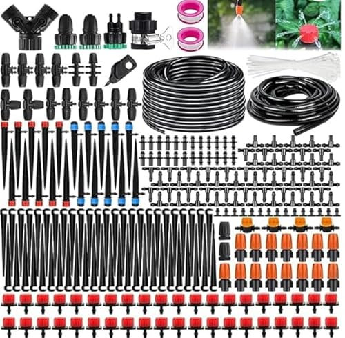 NINGESHOP 344 Pcs Kit d'irrigation Goutte, Kit d'irrigation Goutte à Goutte Automatique avec 50 m + 20 m Tuyau, Système d'irrigation Jardin, Micro Irrigation Goutte à Goutte Kit Arrosage Automatique
