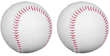 ANCLLO 2 STÜCKE Baseball für Erwachsene, weiches Leder, Sportübungstraining, Softball, PU-Leder-Baseball, genähter T-Ball, geeignet für Spielübungstraining