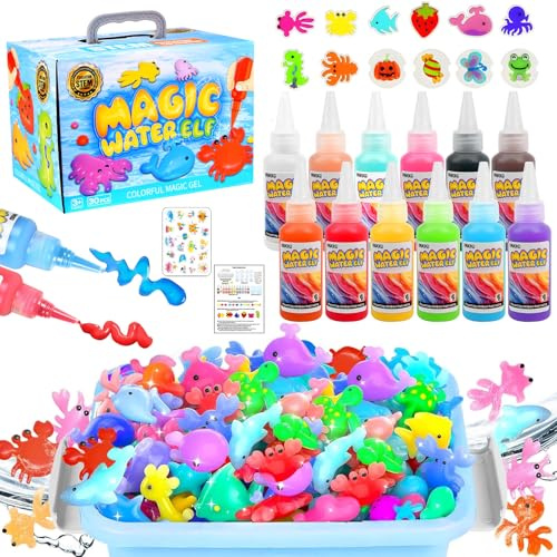 Vibbang Magic Water Elf Toy, Kit Creativo 3D Aqua Gelz Set, Magico Elfo dell'Acqua, Fai da Te Colorato Creatura Marina, Educativi Giocattolo Acquatico Fatto Mano per Ragazzi Ragazze (B)