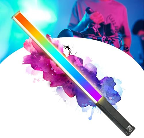 Ljusstav för vlogg och fotografi,RGB Handheld LED Light Stick,Bärbar Studio Light Bar med batteri | 1000 lumen | Justerbar ljusstyrka 3000k-5600k | Dimbar 8 färger, arbetstid≈8h