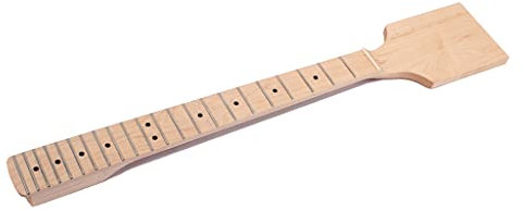 RuiJOTWAT Unvollendeter Gitarrenhals aus Ahorn, Paddelkopfplatte, 22 Bünde, für E-Gitarrenhals-Ersatz, schwarzer Punkt