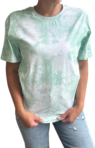 Women Maternity Zipper Tops Mama Zip Nursing Shirt for Breastfeeding Comfort Tie Dye Pregnancy Clothes Postpartum Tee, Green, L