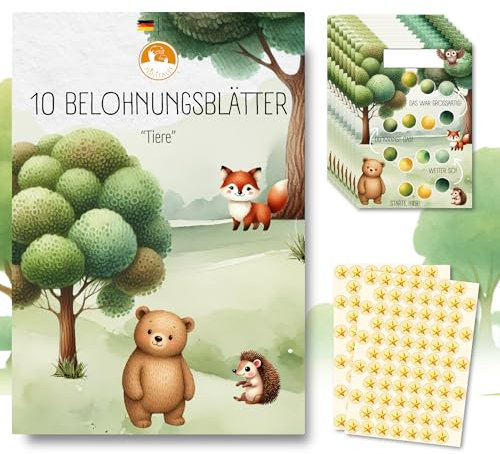 MINITALES Belohnungstafel Kinder – Belohnungssystem mit 10 Blättern & Stickern für Töpfchentraining, Routine & Aufgaben | Aufgabentafel & Routine Planer Kinder ab 3, 4, 6 Jahren