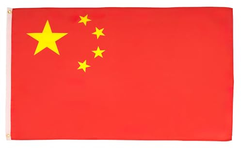 AZ FLAG Lote de 10 banderas chinas – 150 x 90 cm – Bandera china 100% poliéster con ojales metálicos integrados