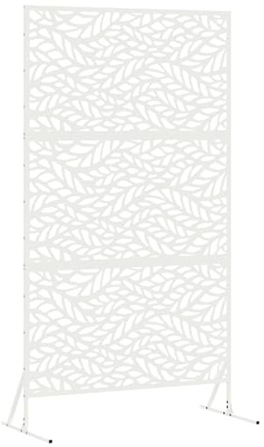 vidaXL Sichtschutz Weiß 100 x 50 x 180 cm Stahl, Moderner Sichtschutz für Garten und Terrasse, Outdoor Raumteiler, rechteckiges Stahlpaneel